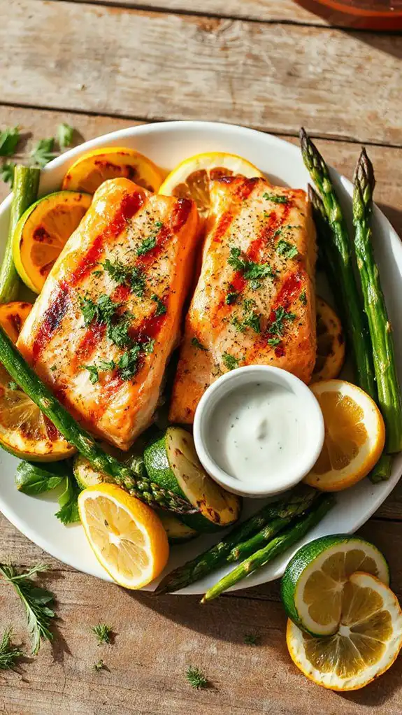 grilled salmon with lemon herbs