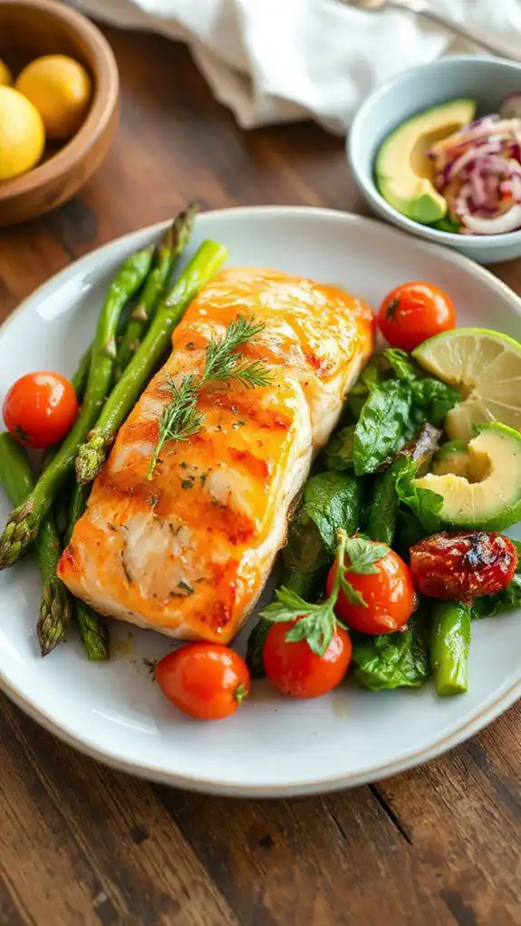 grilled salmon with lemon herbs