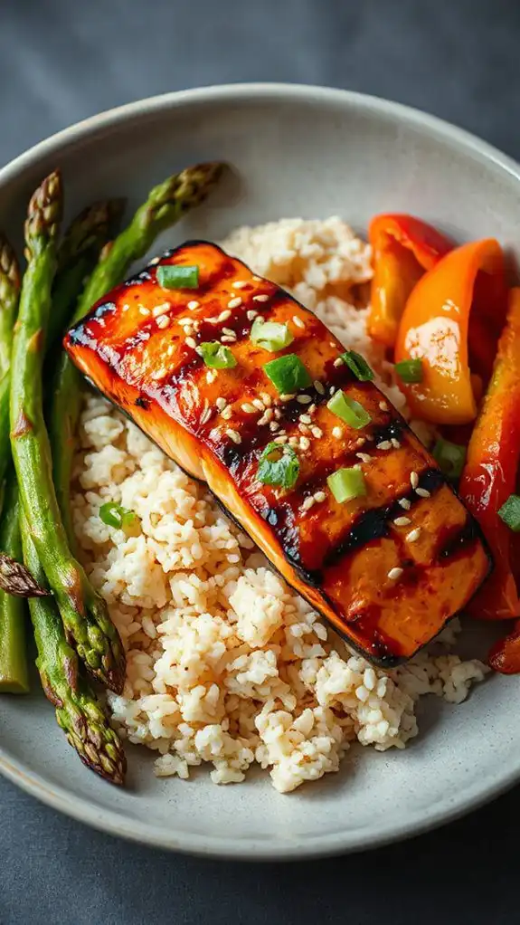 grilled salmon with teriyaki grilled salmon with teriyaki
