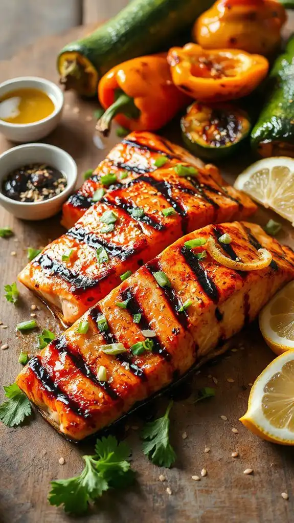 grilled salmon with teriyaki