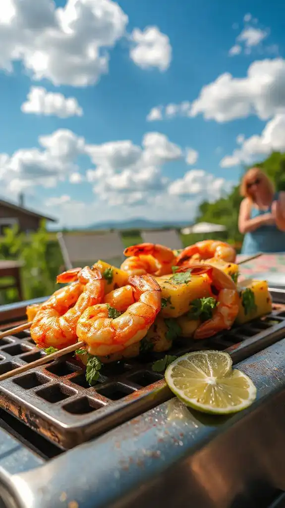 grilled shrimp and pineapple