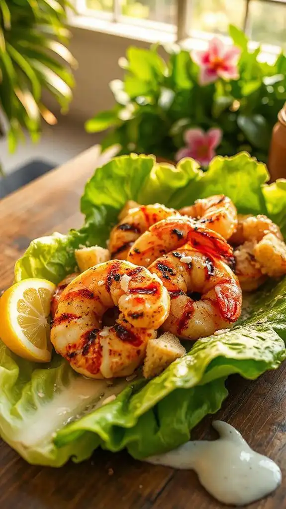 grilled shrimp caesar salad