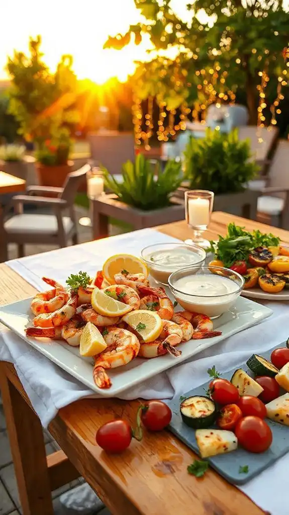 grilled shrimp with herbs
