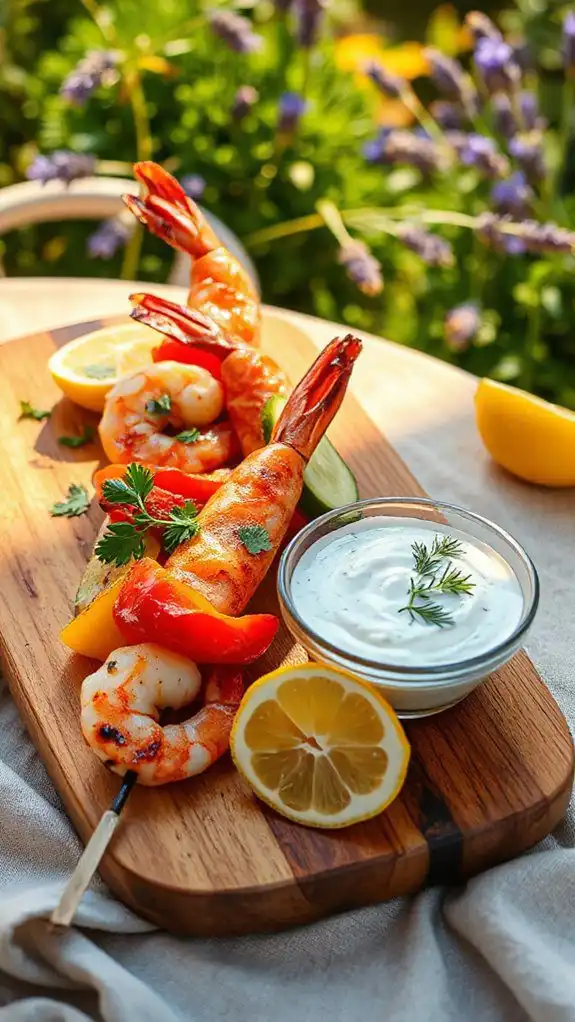 grilled shrimp with sauce