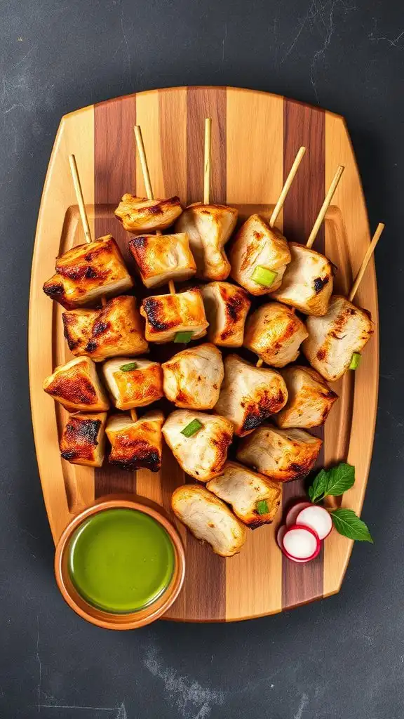 grilled skewers of chicken