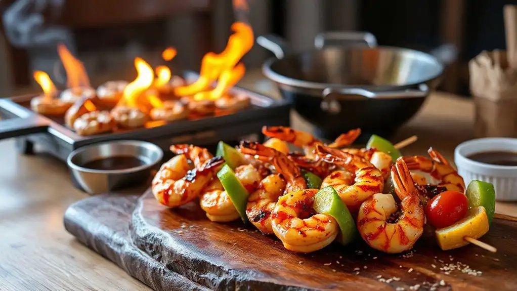 grilled skewers with teriyaki shrimp grilled skewers with teriyaki shrimp