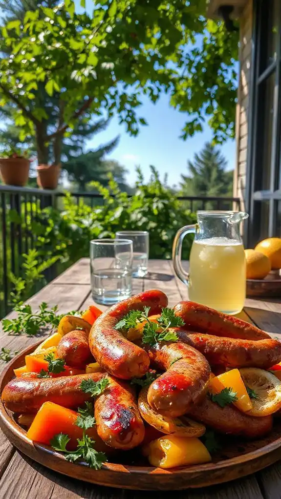 grilled spicy sausage peppers