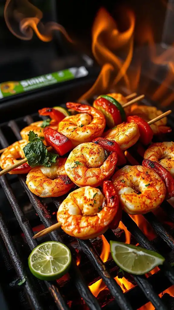 grilled spicy shrimp skewers