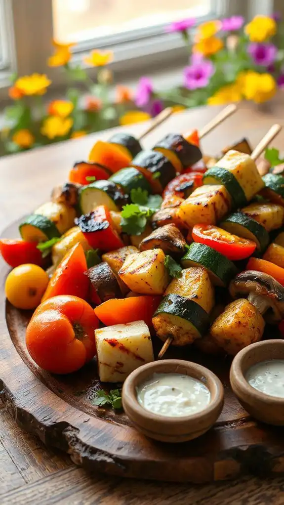 grilled spicy vegetable skewers