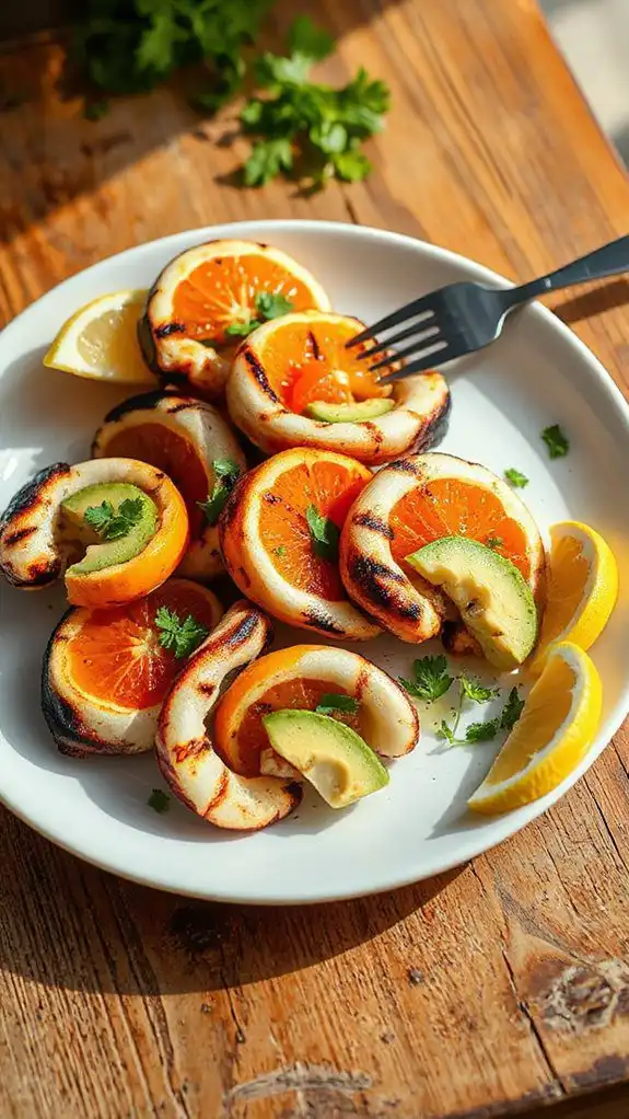 grilled squid with citrus