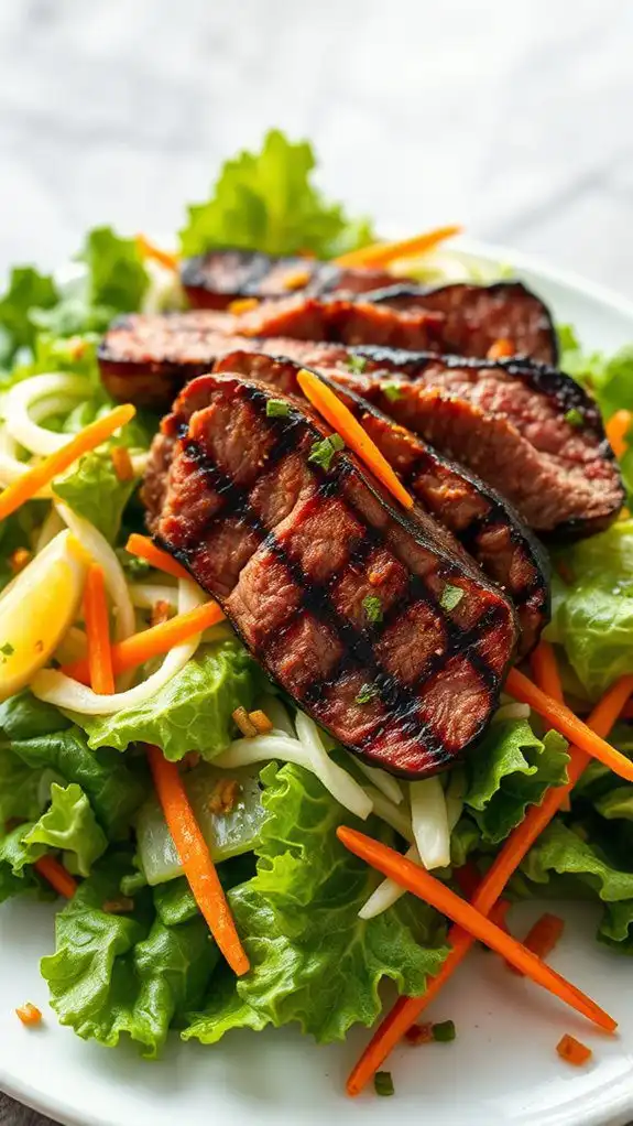 grilled steak on salad grilled steak on salad