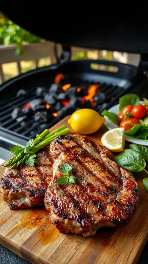 grilled steak with asparagus