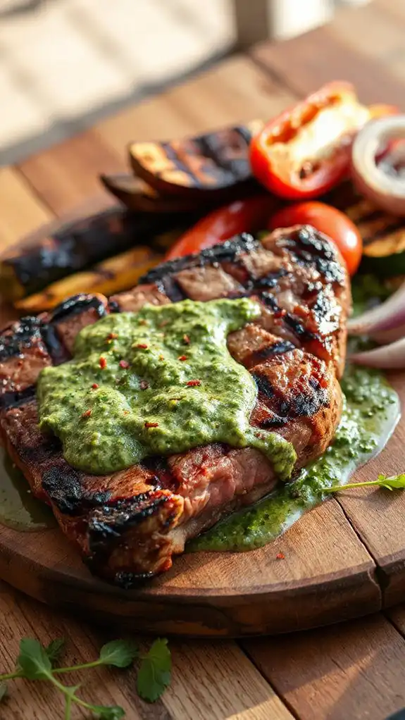 grilled steak with chimichurri