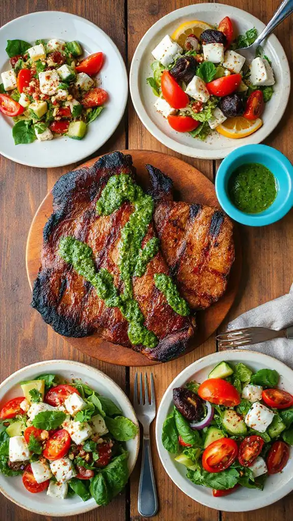 grilled steak with chimichurri