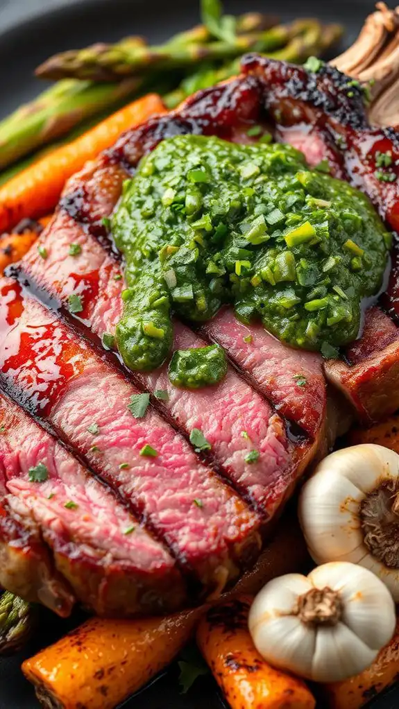 grilled steak with sauce