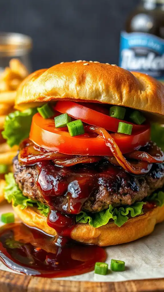 grilled teriyaki flavored burger