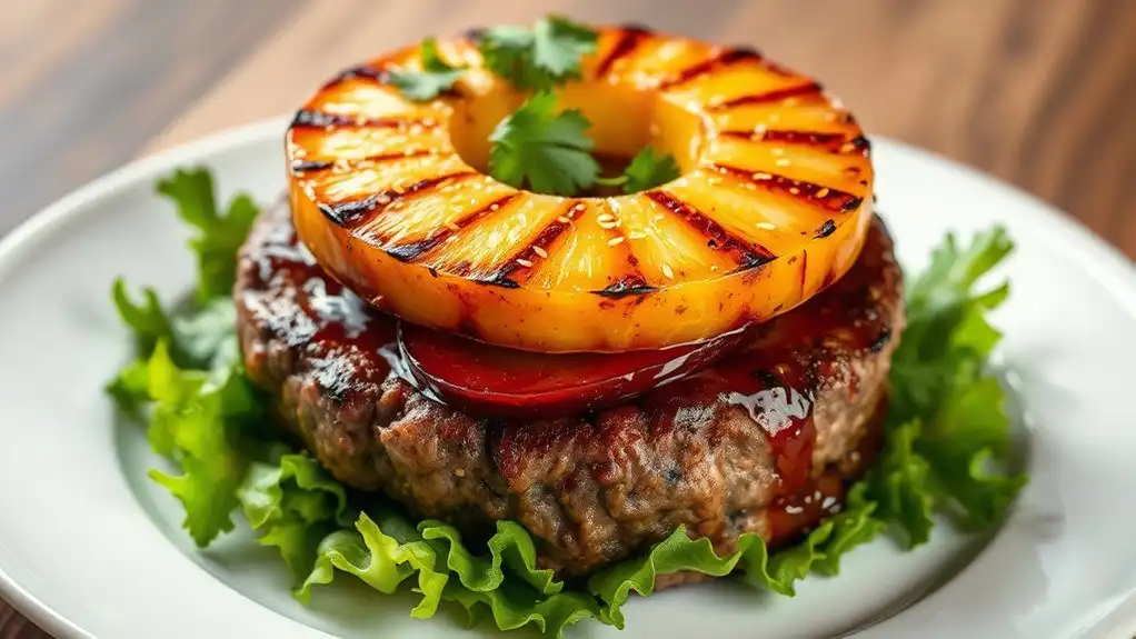 grilled teriyaki pineapple burger