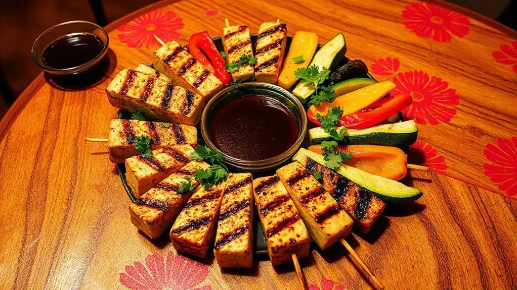 grilled tofu vegetable skewers grilled tofu vegetable skewers