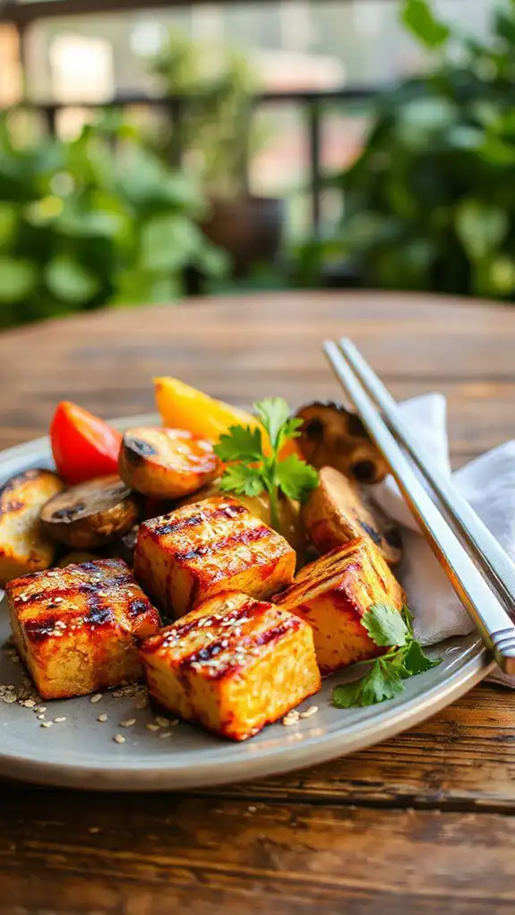 grilled tofu with teriyaki grilled tofu with teriyaki