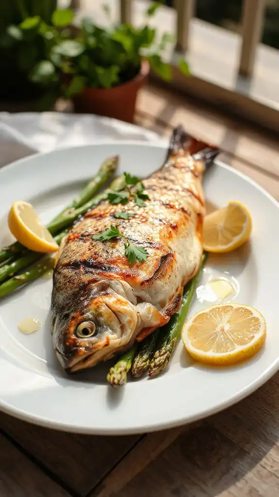 grilled trout with asparagus