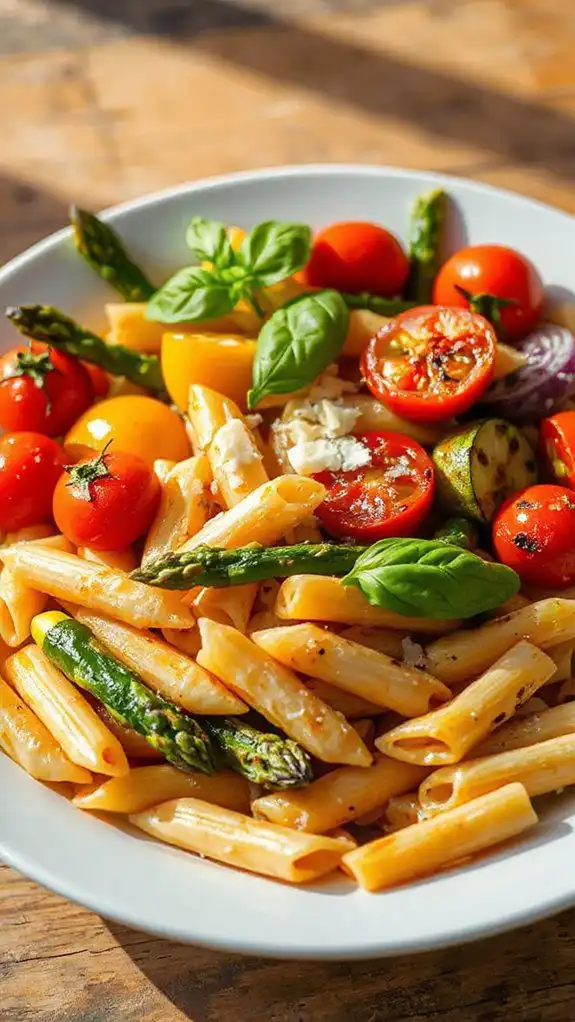 grilled vegetable pasta dish