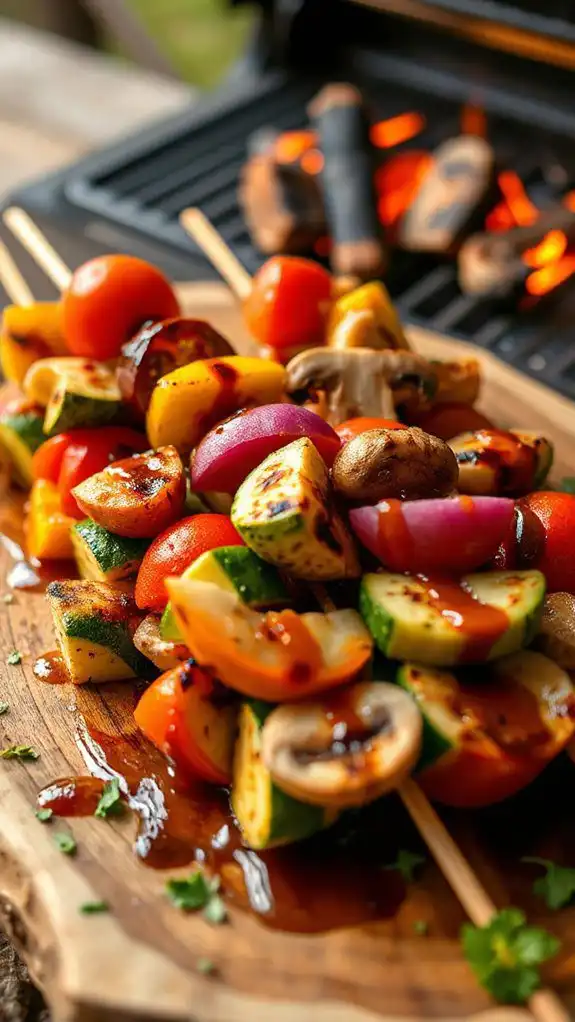grilled vegetable teriyaki skewers