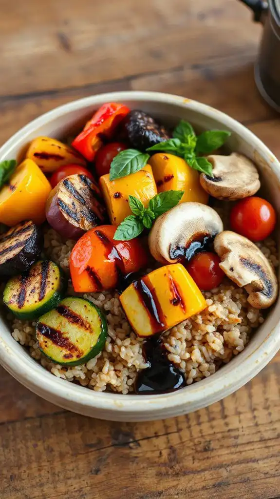 grilled vegetables with farro
