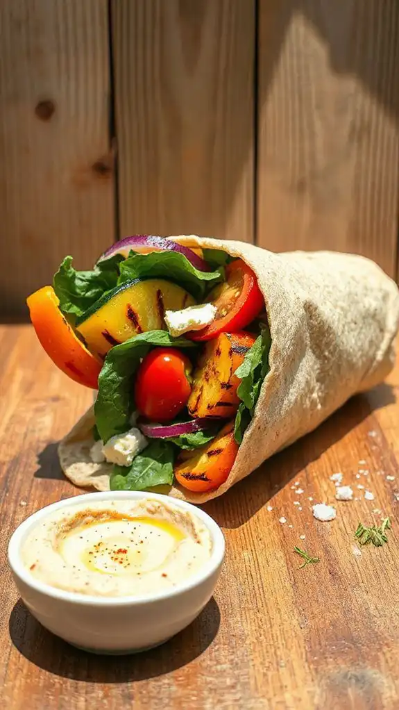 grilled vegetables with hummus