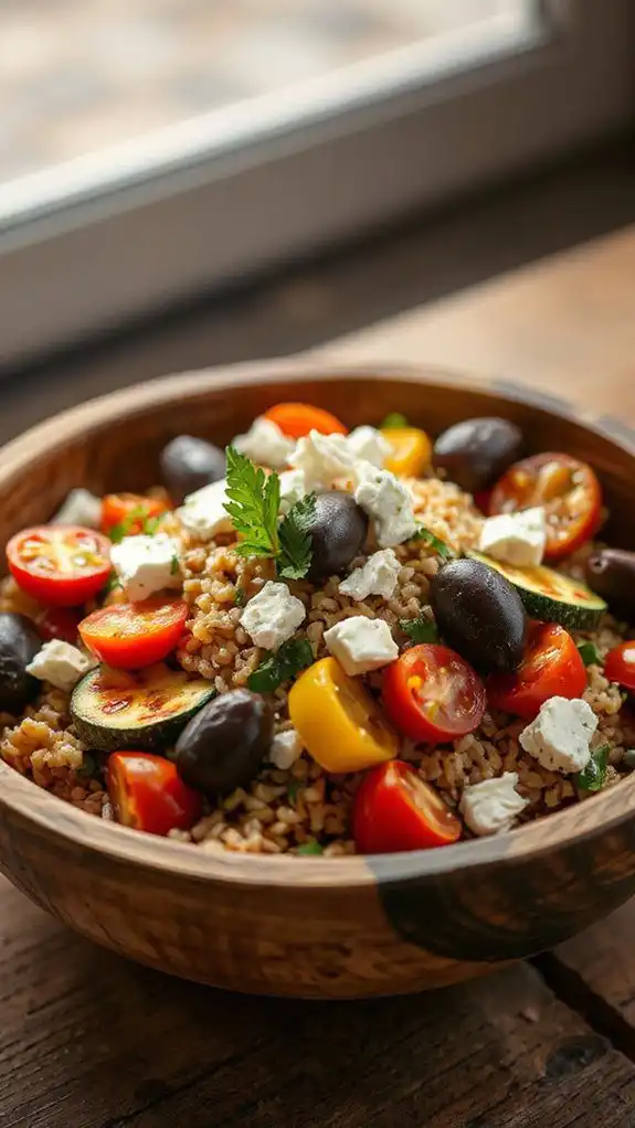 grilled veggie farro salad