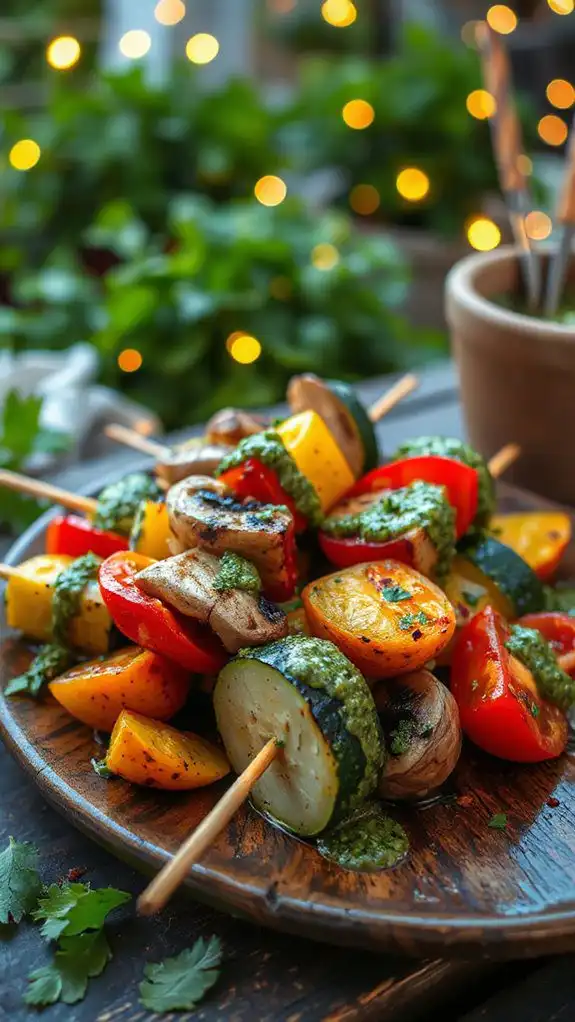 grilled veggies with sauce