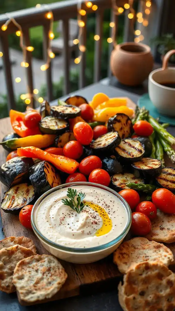grilled veggies with tahini