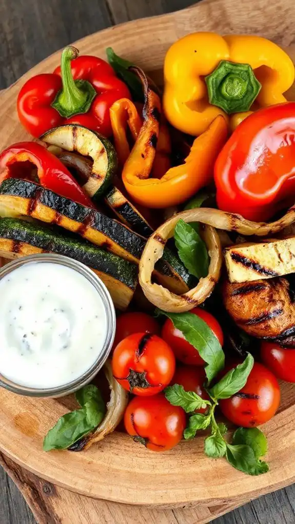 grilled veggies with tzatziki