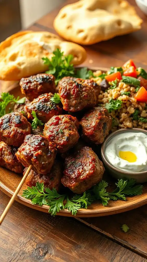 grilling flavorful spiced meat