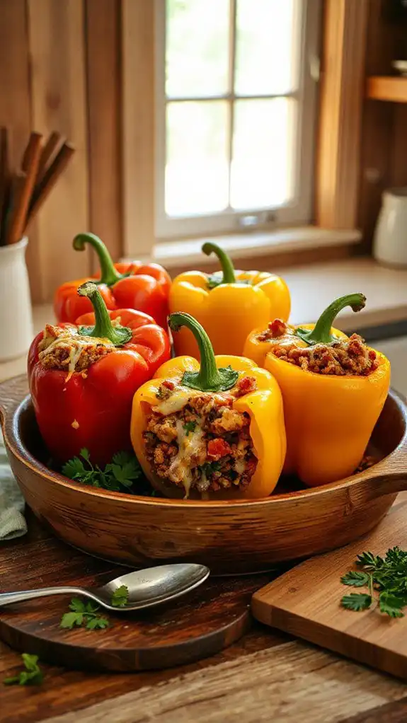 ground turkey stuffed peppers