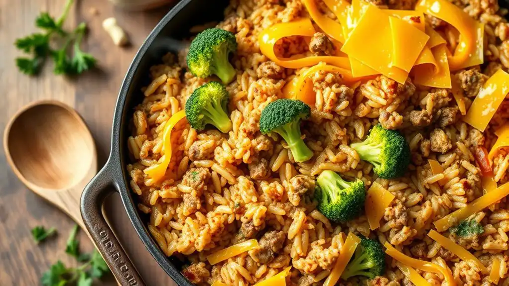 hamburger broccoli rice casserole
