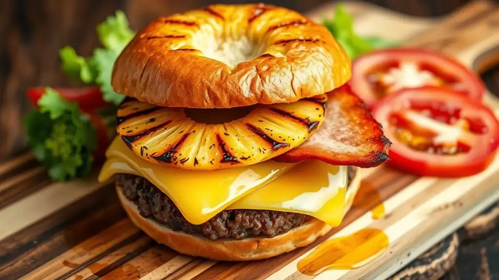 hawaiian burger with ham