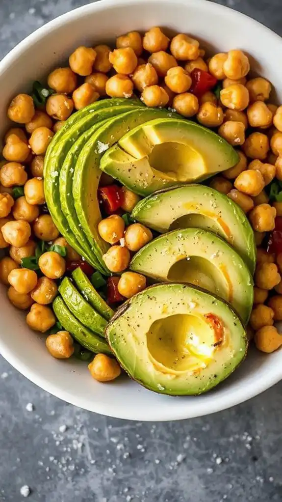 healthy avocado chickpea mix