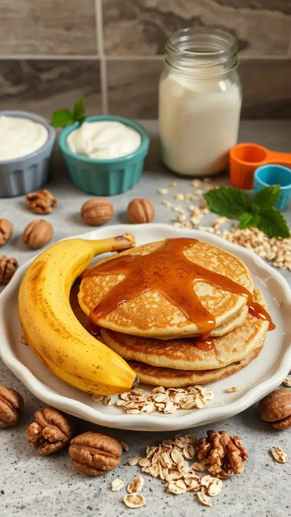 healthy banana oat pancakes