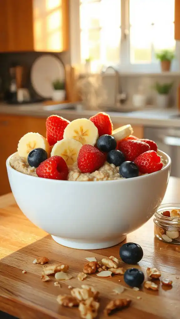 healthy breakfast with toppings