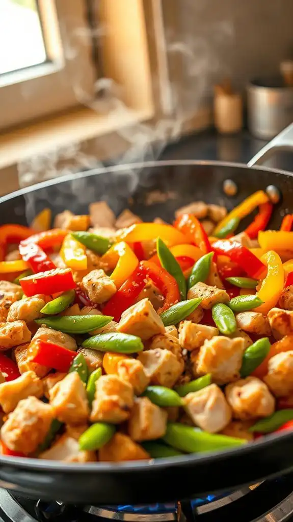 healthy chicken and peppers