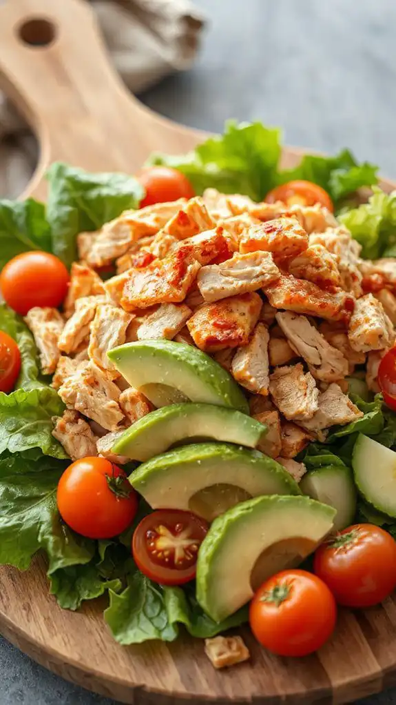 healthy chicken avocado salad
