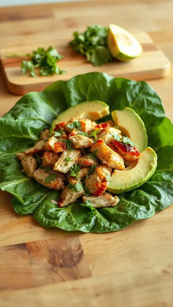 healthy chicken avocado wraps
