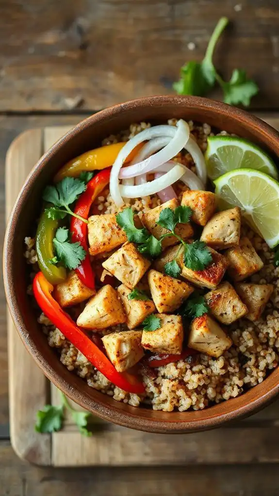 healthy chicken quinoa bowl