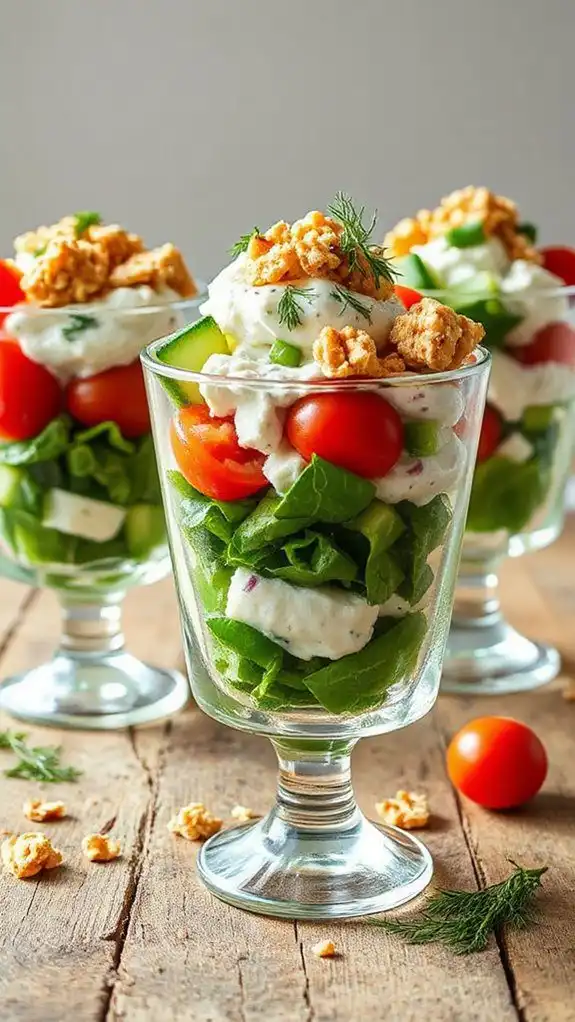 healthy chicken salad parfait