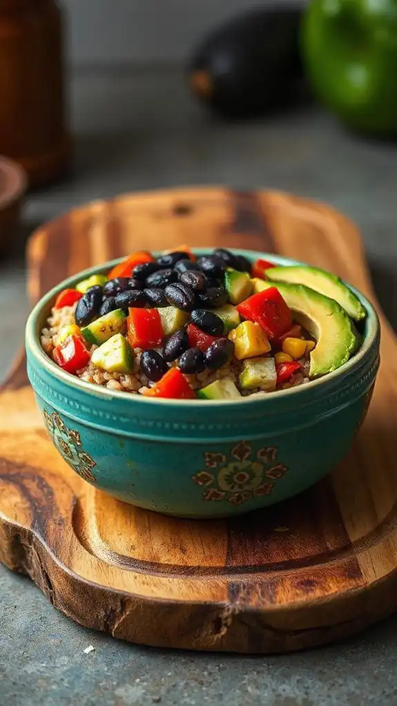 healthy colorful burrito bowl