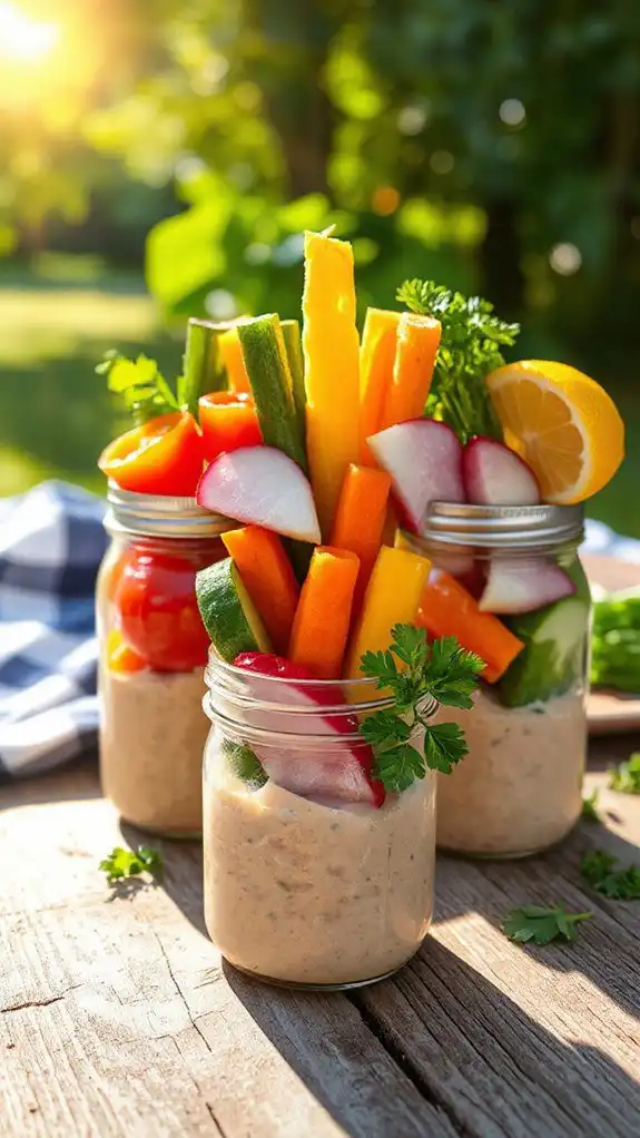 healthy dip and veggies
