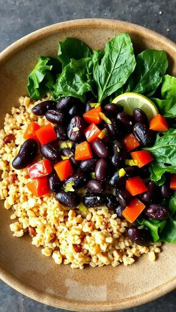 healthy grain and beans
