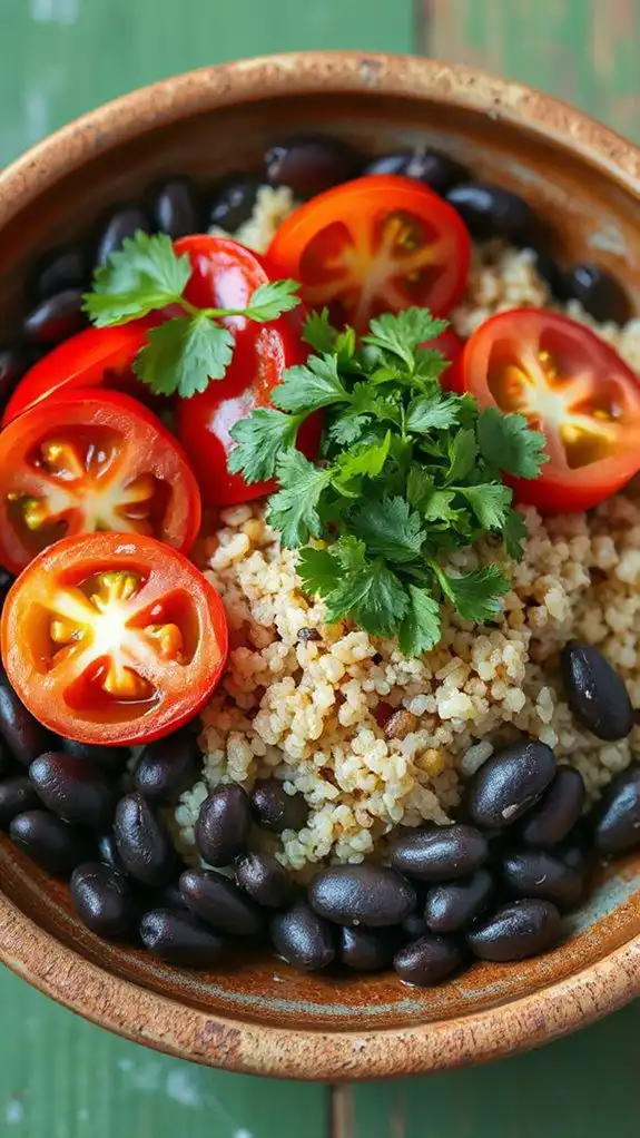 healthy grain and beans