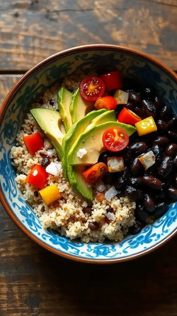 healthy grain and beans