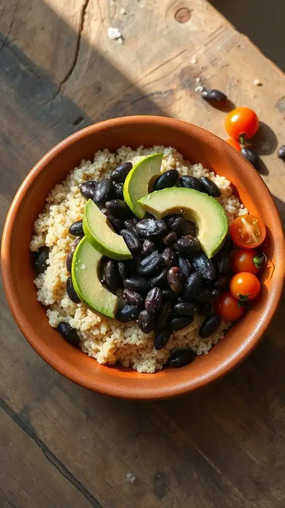 healthy grain and beans